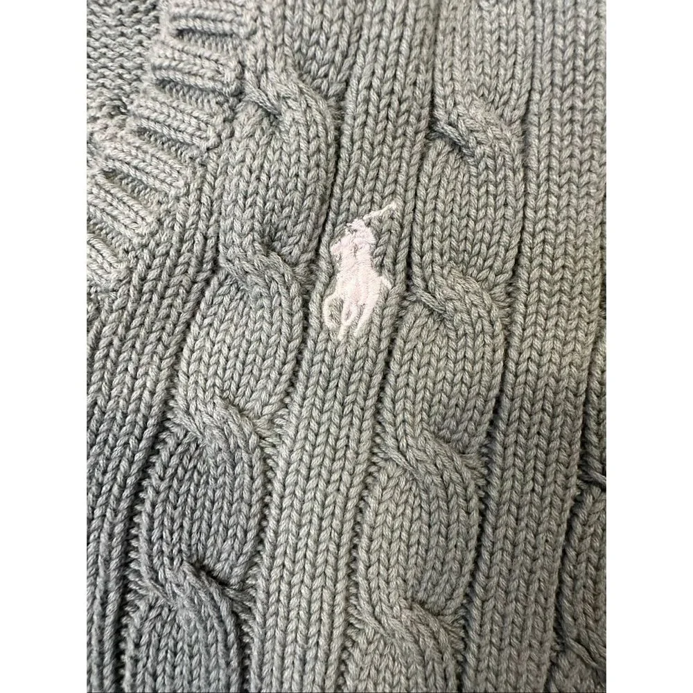 Ralph Lauren Sport Green cable knit pullover v-neck sweater, size XL - Picture 10 of 10